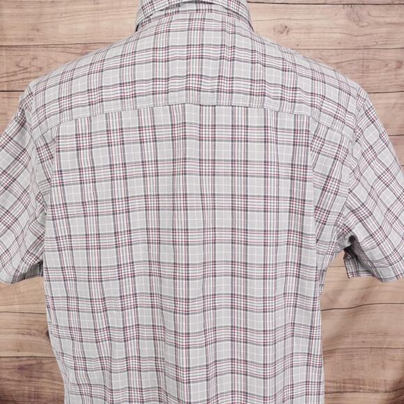 G.H. Bass & Co Shirt Mens XL Gray Plaid Button Down Short Sleeve Pocket Casual - Picture 5 of 9